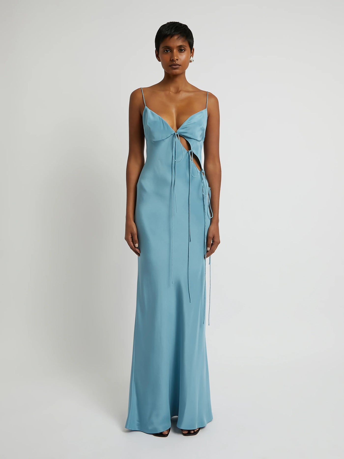 Silk tie up dress outlet
