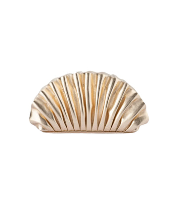 Olga Berg Hollie Pleated Clutch | Gold