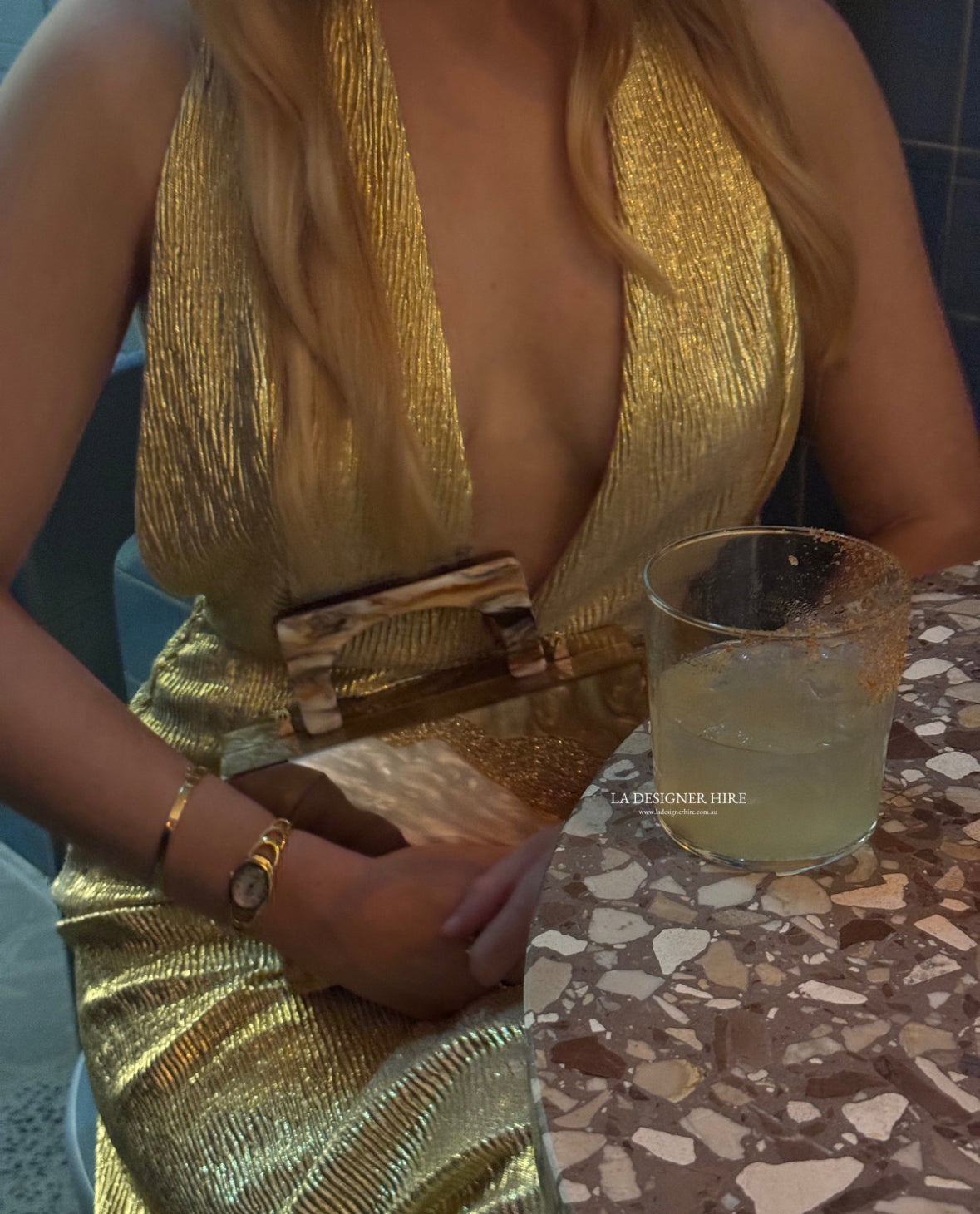 Olga Berg Fleur Acrylic Clutch