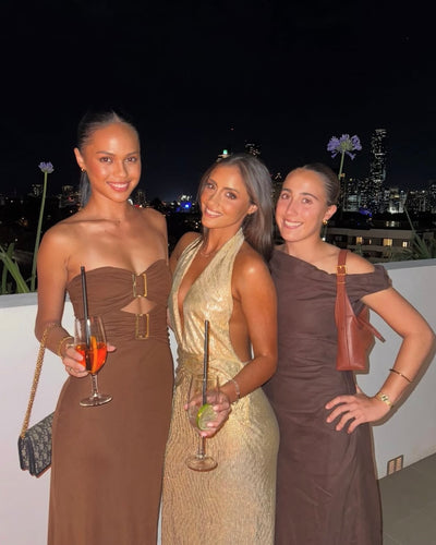 YLD Design Golden Halter Maxi