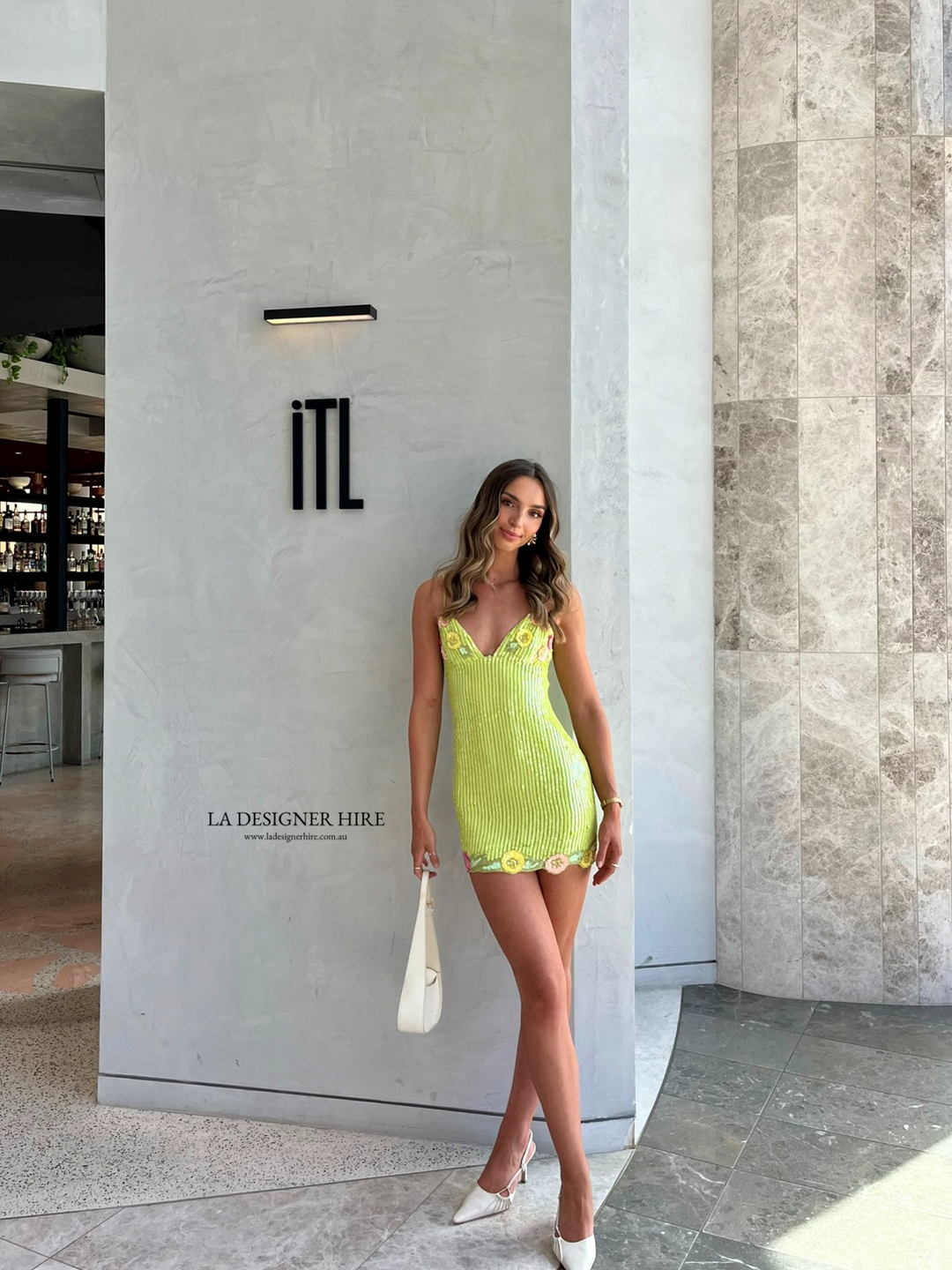 open lace back dress MAJORELLE Cal Embellished Mini Dress in Lime Green – Revaia main image 0