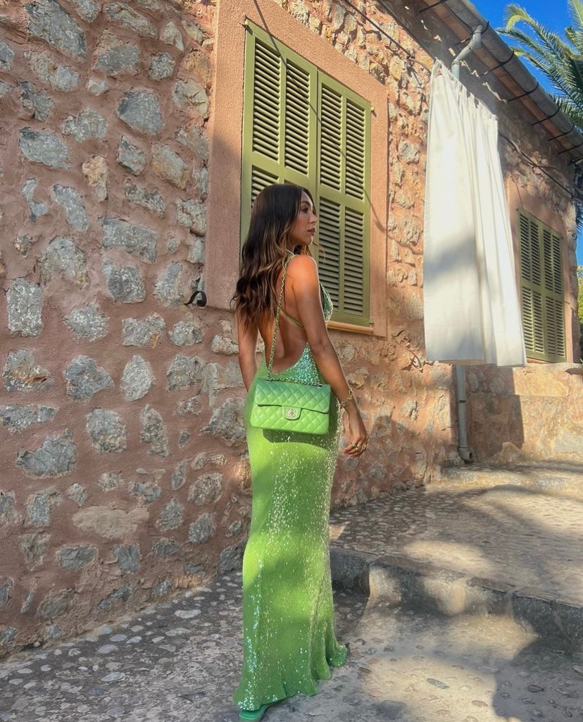 green emerald velvet dress Navarra Dress Lime – Eastend Wardrobe main image 0