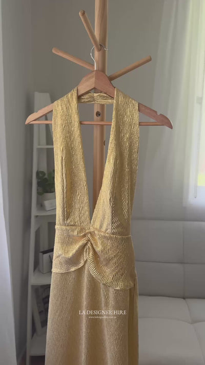 YLD Design Golden Halter Maxi