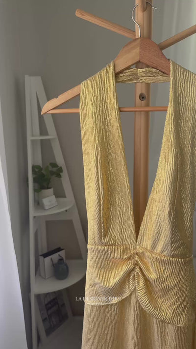 YLD Design Golden Halter Maxi